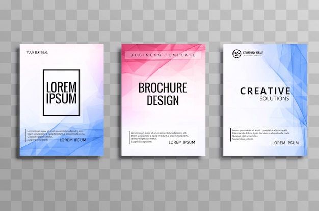 Abstract colorful business brochure template set vector