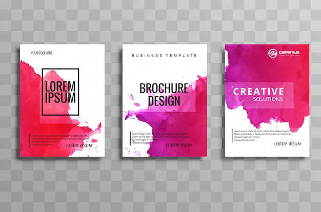 Abstract colorful business brochure watercolor template