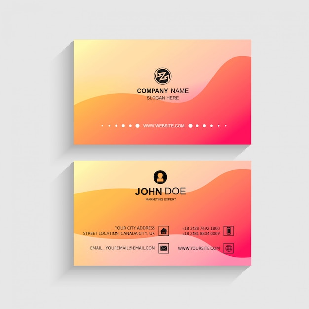 Abstract colorful business card template vector