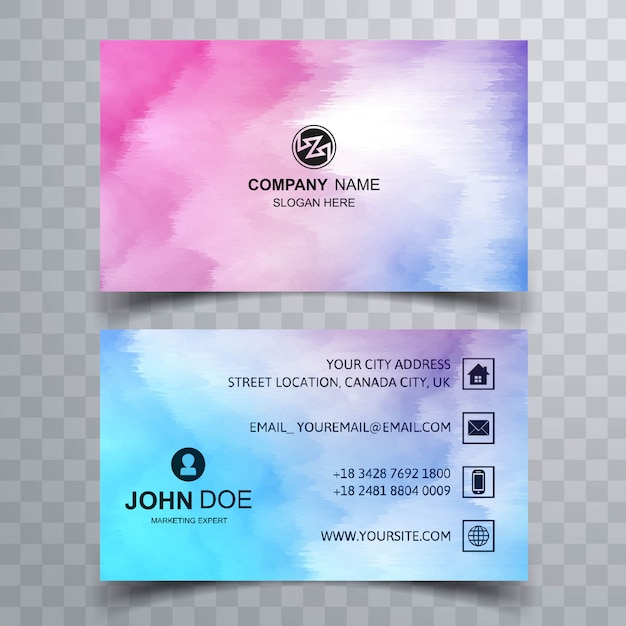 Abstract colorful business card template