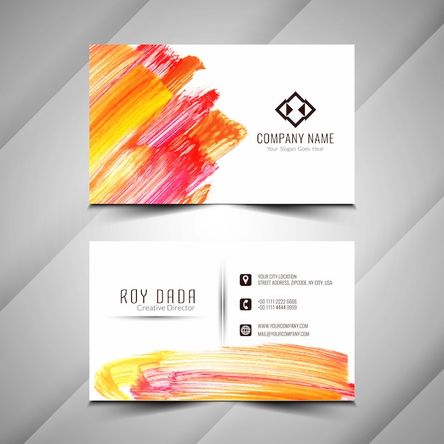 Vector abstract colorful business card template