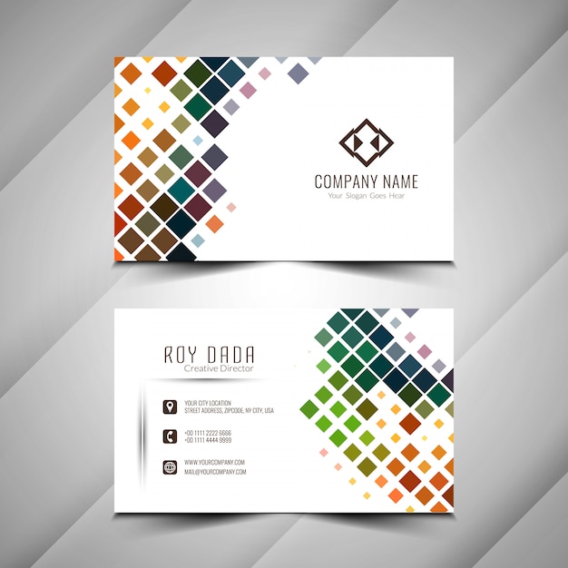 Vector abstract colorful business card template