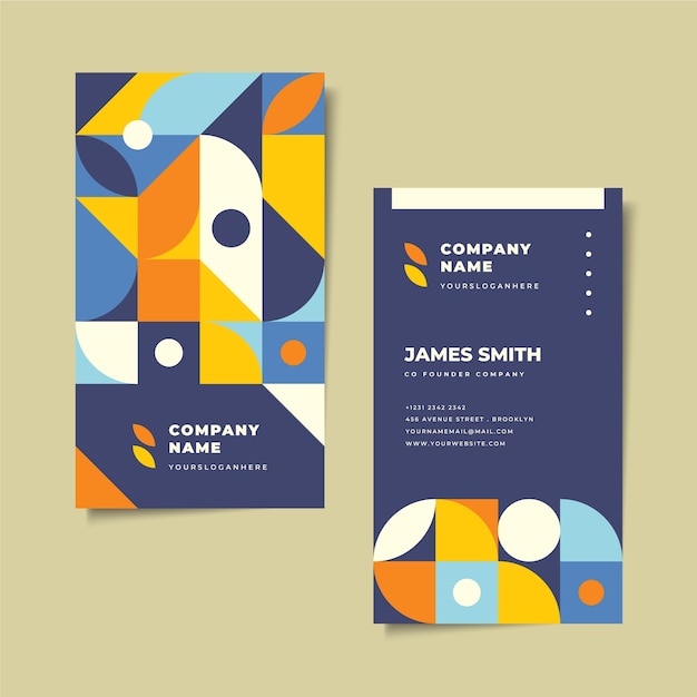 abstract colorful business card