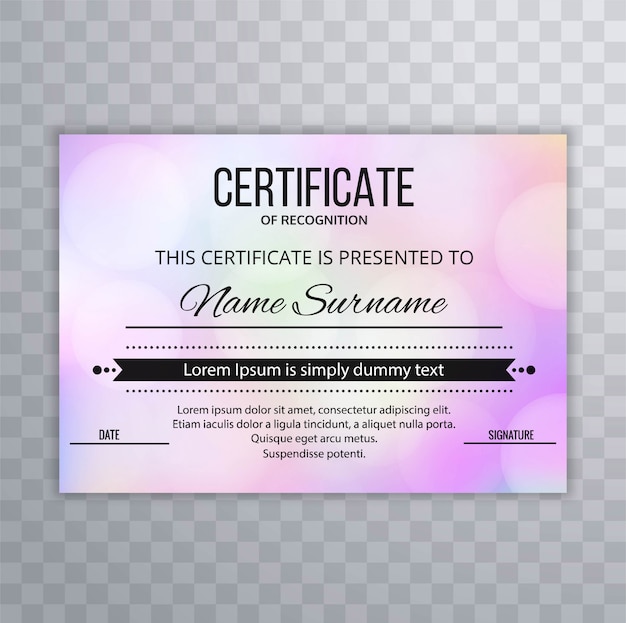 Abstract colorful certificate background