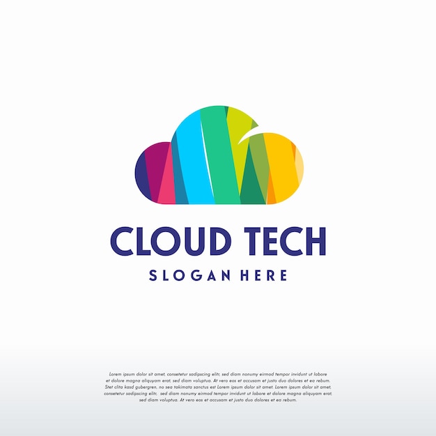 Abstract colorful cloud logo progetta il vettore di concetto