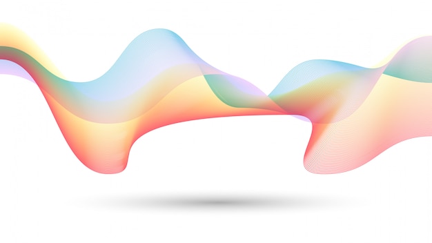 Abstract colorful creative wave line background.