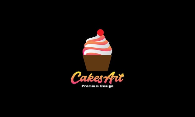 Abstract colorful cupcake logo design vector icon symbol illustration