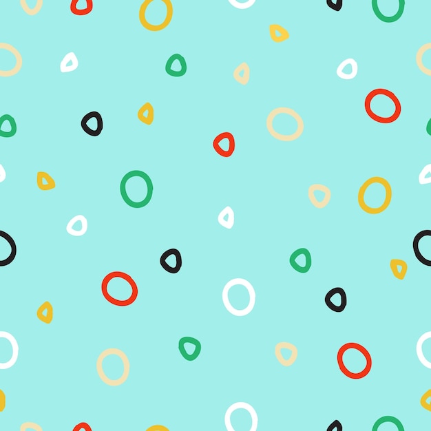 벡터 추상적 인 다채로운 doodle 원 모양 원활한 패턴 배경