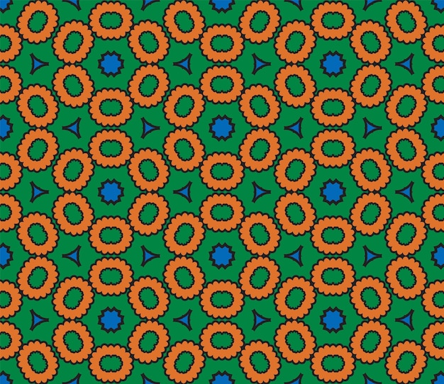 抽象的なカラフルな落書きの花のシームレスなパターン。花の幾何学的な背景。モザイク、タイル