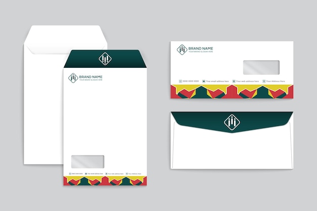 Abstract colorful envelope template design