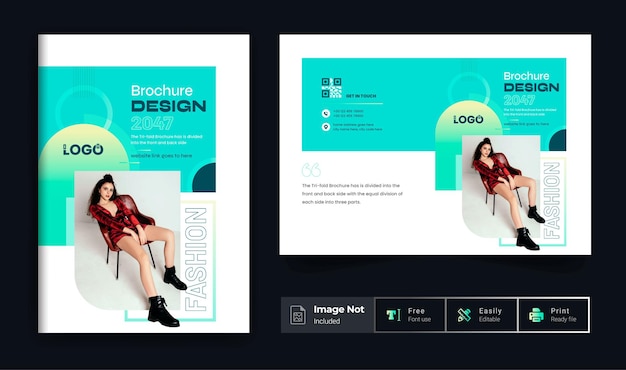 Vector abstract colorful fashion brochure design template layout theme