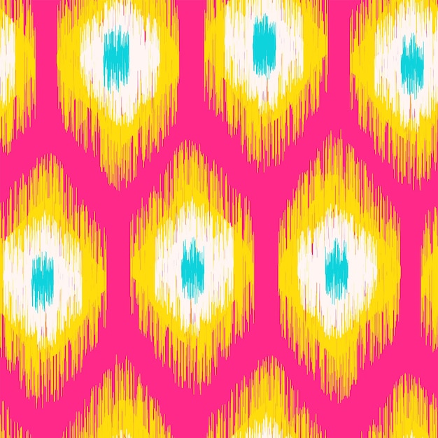 Vector abstract colorful fashion print ikat seamless pattern traditional asian ornament modern textile