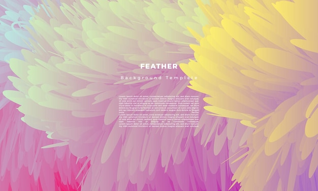 abstract colorful feather background template copy space for poster, banner, or landing page