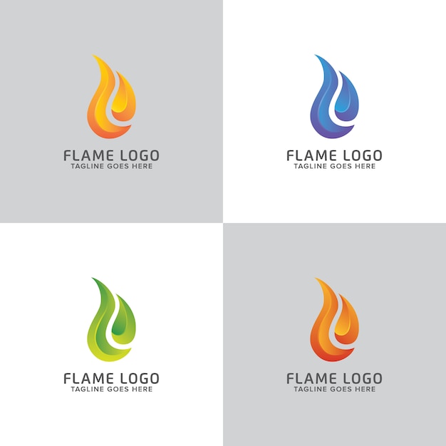 Vector abstract colorful fire flame logo