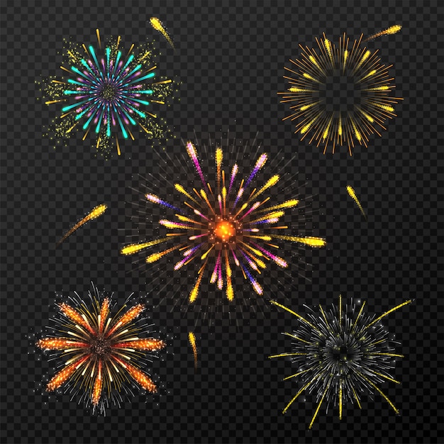 Abstract colorful fireworks background