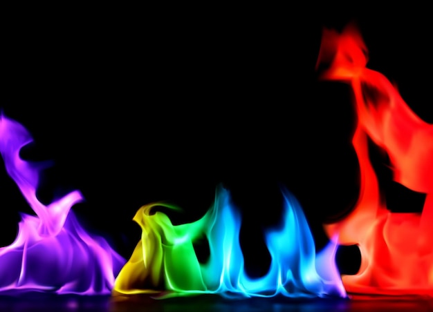 Abstract Colorful Flames