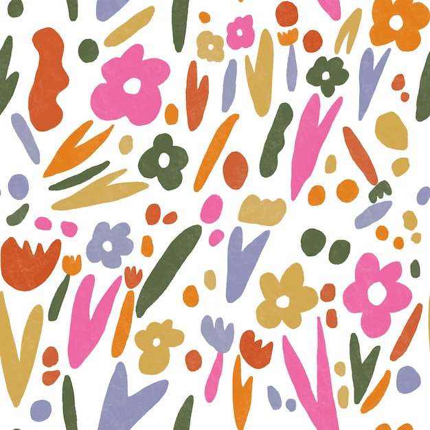 Abstract colorful floral seamless pattern