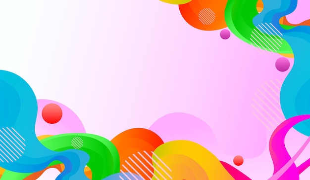 Abstract colorful flow shapes background vector design