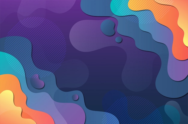 Vector abstract colorful flow shapes  background