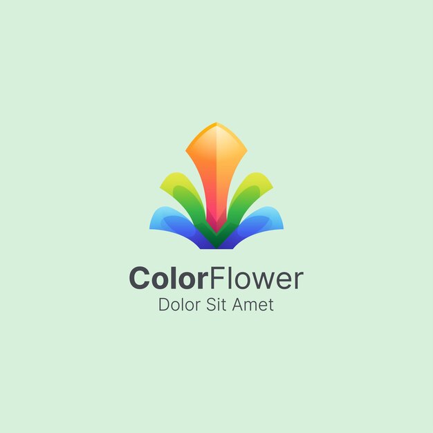 Abstract colorful flower grow logo