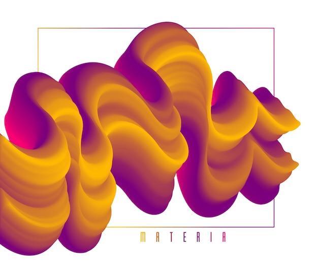 abstract colorful fluid vector background, dimensional gradient shape element for design, flowing 3d wave, color dynamic motion layout.