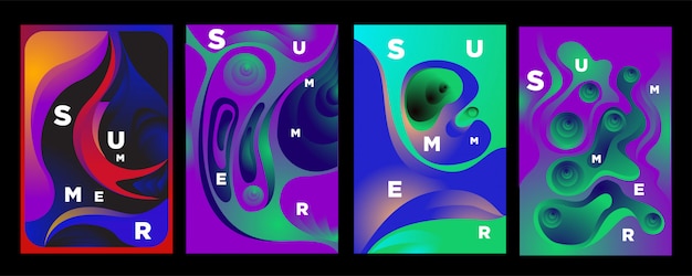 Abstract colorful fluid wave for summer background