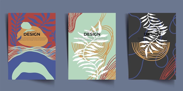 Abstract colorful flyer set