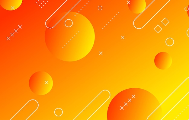 Abstract colorful geometric background orange and yellow elements with gradient