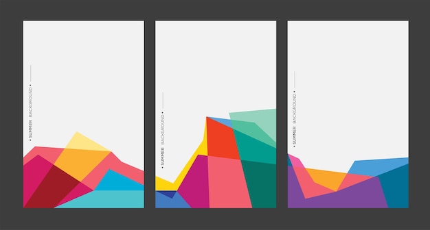 夏のポスターの抽象的なカラフルな幾何学的な背景