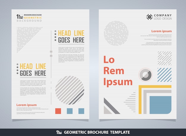 Abstract colorful geometric brochure with text