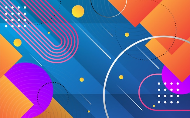 Vector abstract colorful geometric with gradient blue background