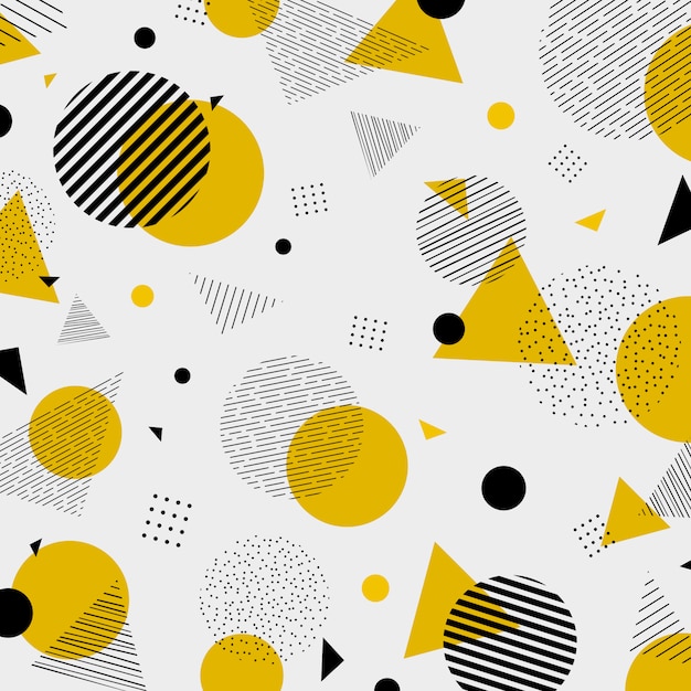 Abstract colorful geometric yellow black colors pattern