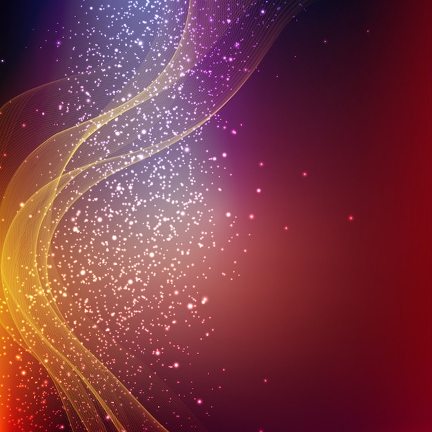 Abstract colorful glitters background with wave design