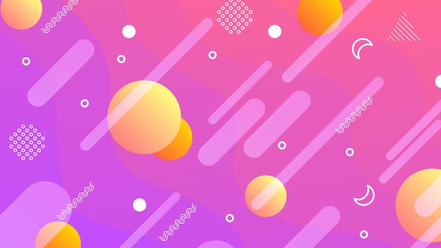 Abstract colorful gradient background with color geometric figures. different shapes and white line