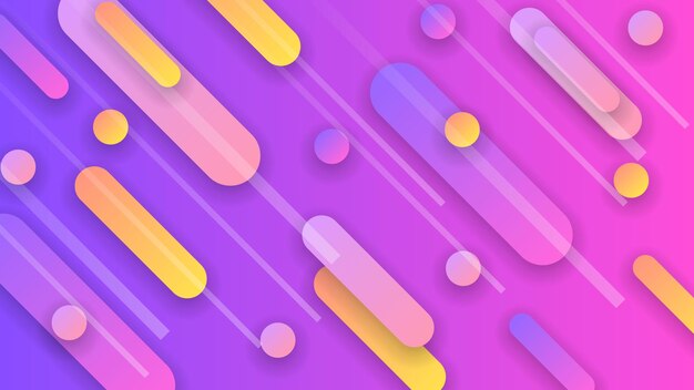 Abstract Colorful Gradient Background With Color Geometric Figures. Different Shapes And White Line