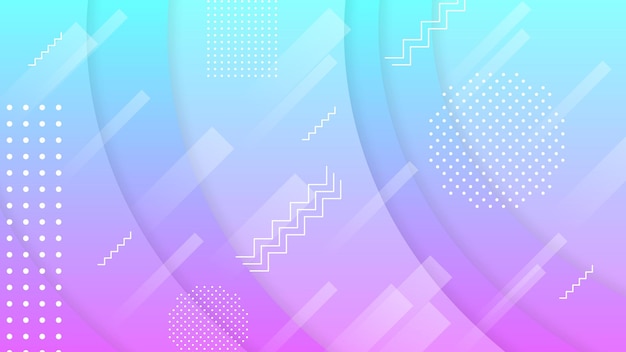 Abstract Colorful Gradient Background With Color Geometric Figures Different Shapes And White Line