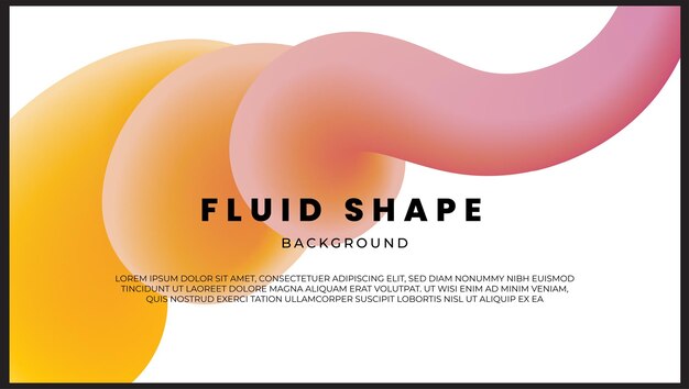 Abstract colorful gradient fluid shape background vector design