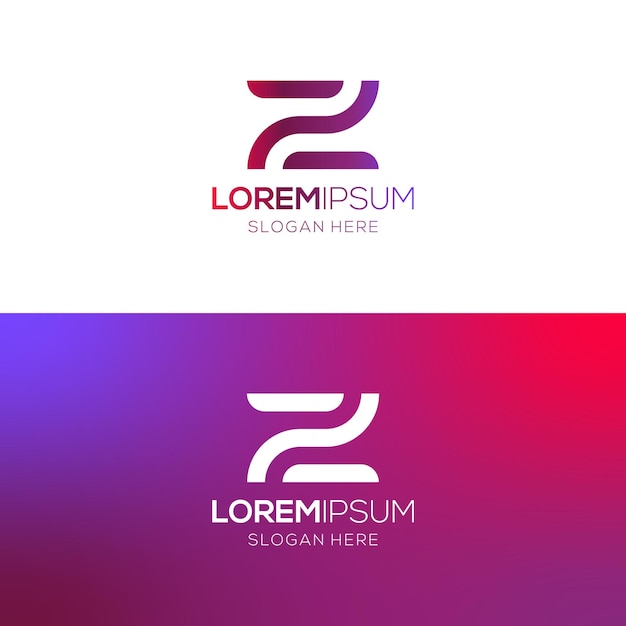 Modello del logo della lettera z a gradiente colorato astratto