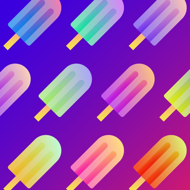 Vector abstract colorful gradient of popsicle ice cream background