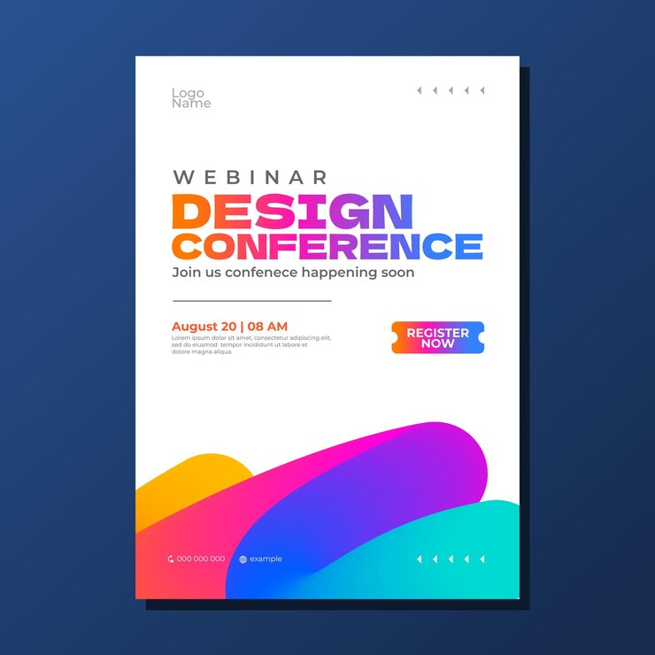 Vector abstract colorful gradient poster design conference