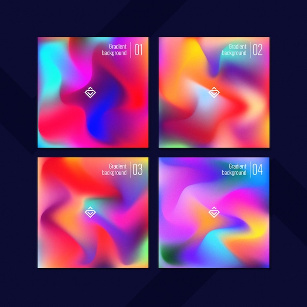 Abstract colorful grainy gradient post template vector per i social media