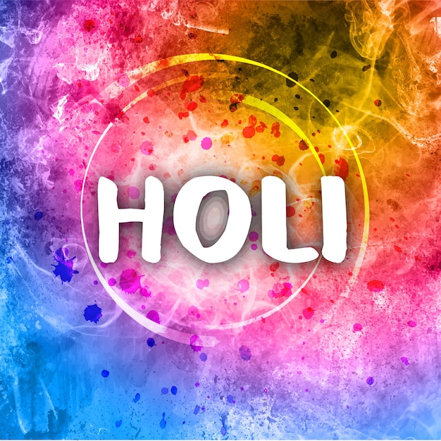 Abstract colorful Happy Holi background card design for color festival of India