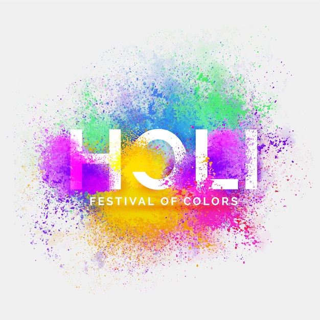 Vector abstract colorful happy holi text