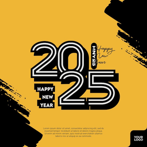 Vector abstract colorful happy new year 2025