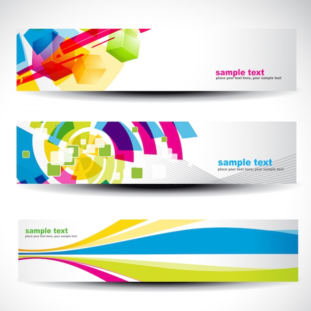 Abstract colorful header set