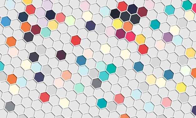 Estratto esagonale colorato con ombra. design semplice per il tuo sito web.