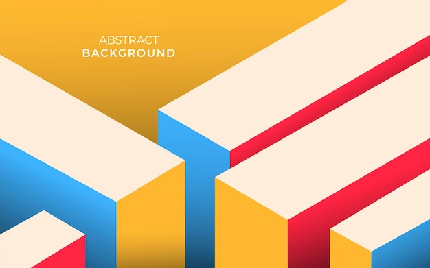 Abstract colorful isometric rectangle shape background.
