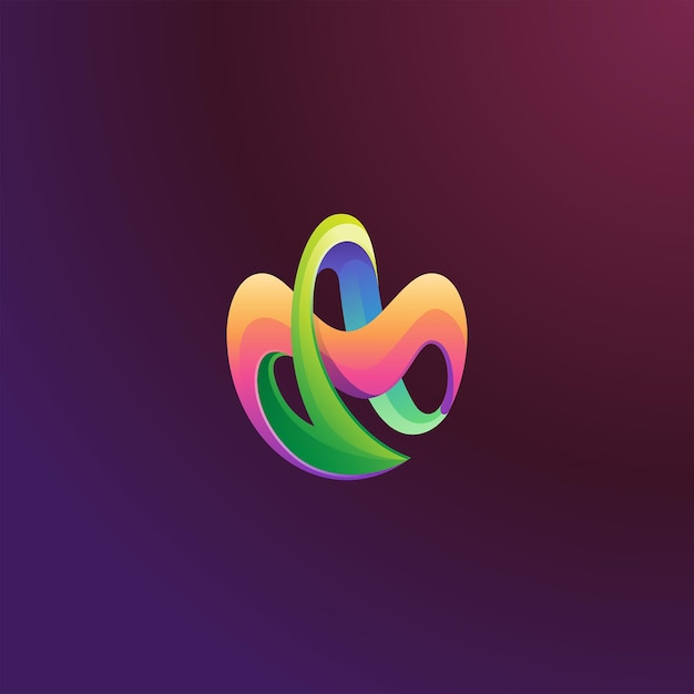 Vector abstract colorful letter m infinity logo