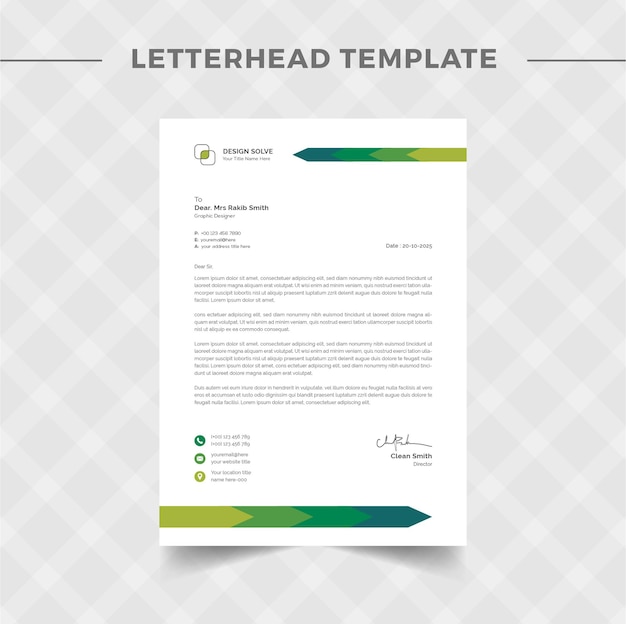 Abstract colorful Letterhead template