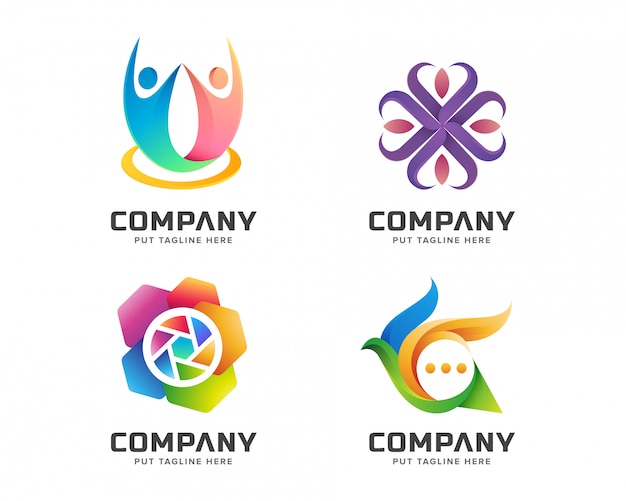 Abstract colorful logo collection